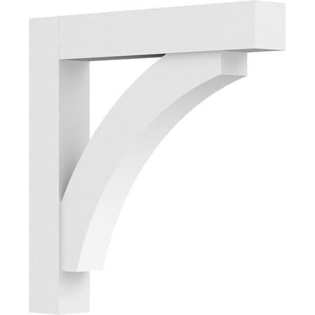 Ekena Millwork Standard Thorton Architectural Grade PVC Bracket with Block Ends, 3"W x 24"D x 24"H BKTP03X24X24THR05
